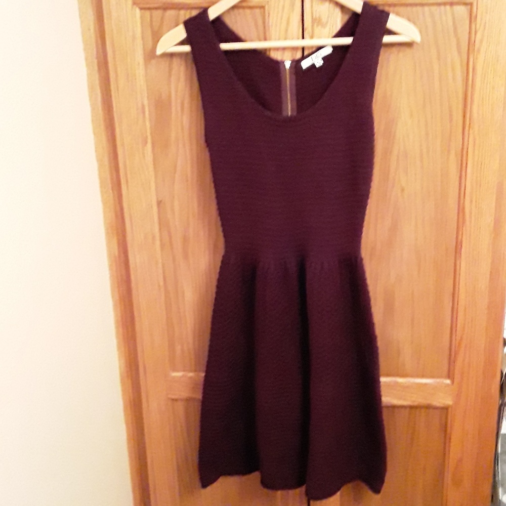 BB Dakota Adison Sweater/Skater Dress in Wine. Size Small